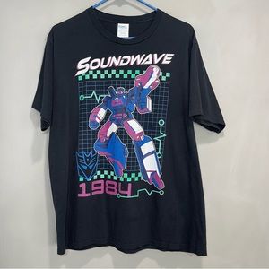 Transformers Men's Soundwave Retro Basic Solid Tee Size Large